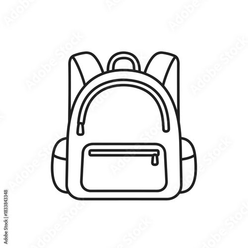 Simple outline illustration of a backpack, a versatile bag for school, travel, and everyday use