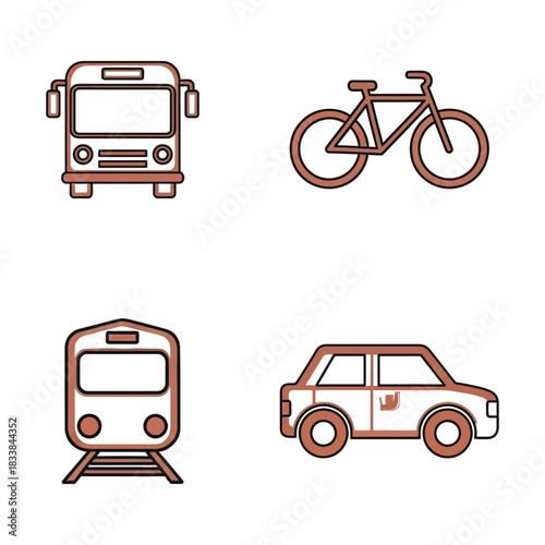 set of transport icons