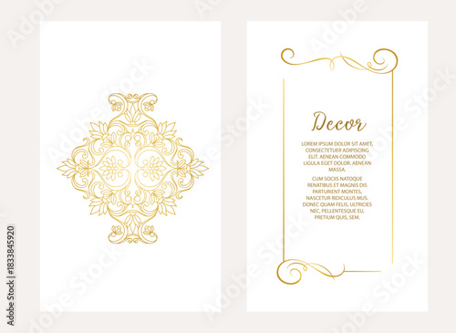 Vector decorative frame. Elegant element for design template, place for text. Floral border.