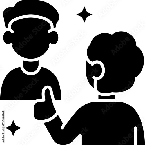 Glyph Solid Peer Endorsement Icon