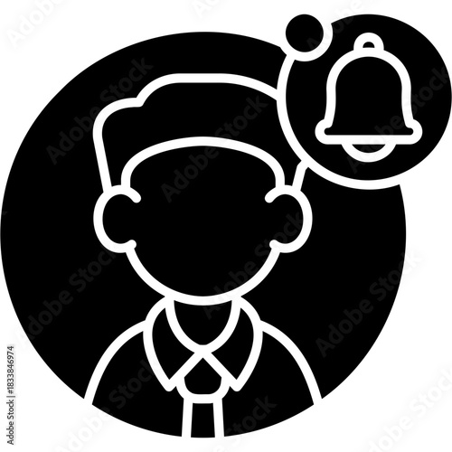 Glyph Solid Profile Update Notifications Icon