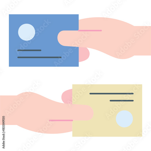 Business Card Exchange Illustration