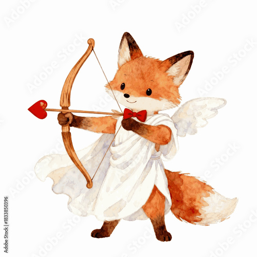 Cupid's Trail Foxy Cupid isolated watercolor vector illustration svg