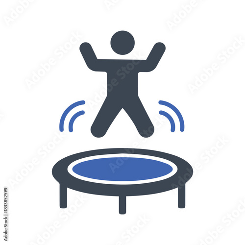 Person jumping on a trampoline icon