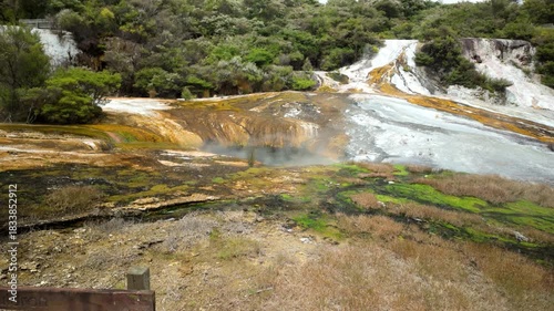 Geothermal terraces at Orakei Korako Geothermal Park and Cave