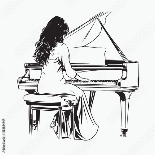 woman playing piano