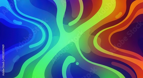 Abstract swirling rainbow colors flowing together