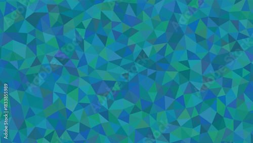 Abstract Deep Teal and Blue Low Poly Geometric Background Texture