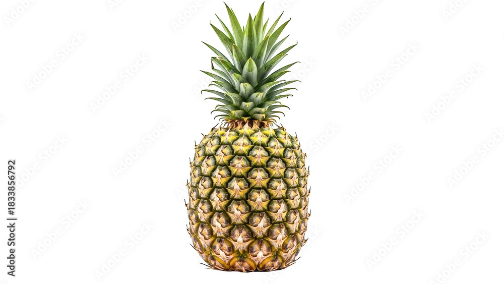 Fototapeta premium Whole ripe pineapple isolated on transparent background