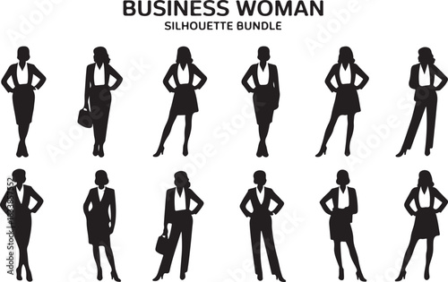 Business woman silhouette bundle
