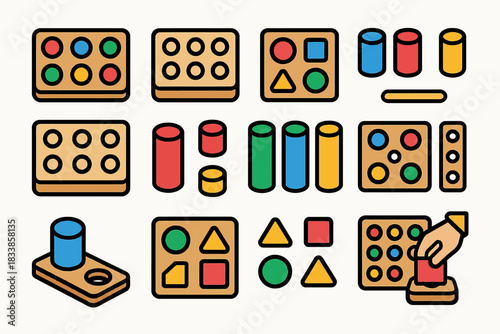 Educational shape and color sorting toys for children’s learning