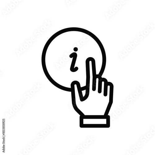 informative hand gesture outline icon vector design good for web or mobile app