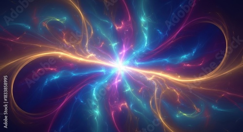 Vibrant swirling nebula of cosmic energy and light