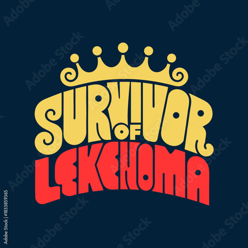 Leukemia survivor crown graphic with dark blue background