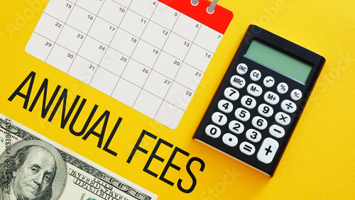 Annual fees is shown on the photo using the text and photo of calendar