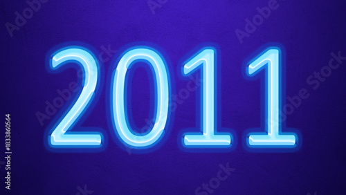 Glowing blue number design of 2011 on blue background.