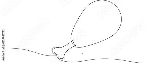 Single line drawing of a fried chicken leg food line art
