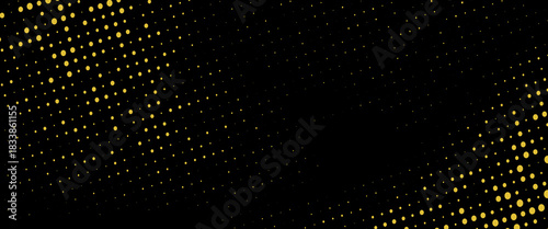 Dotted gradient vector illustration, yellow and Black halftone background. Eps 10