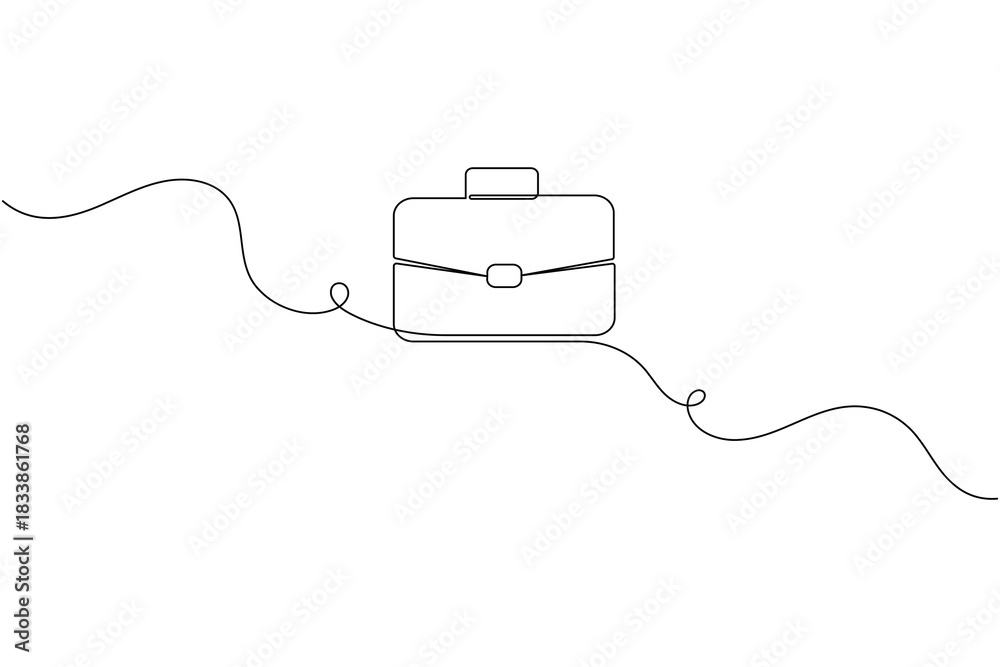 Obraz premium Continuous line drawing of a professional business briefcase symbol