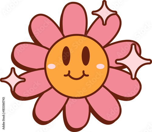 Groovy Smiling Flower
