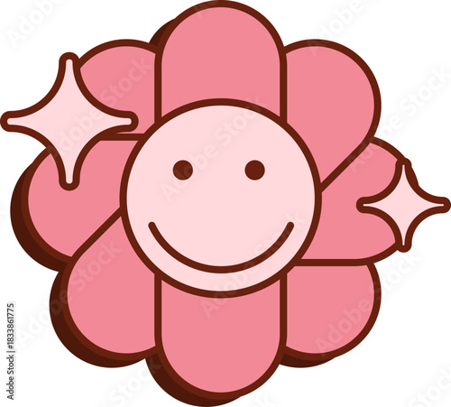 Groovy Face with Sparkles