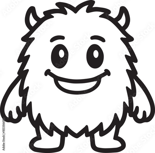 A charming cartoon monster, with endearing simplicity and approachable design, evokes playfulness and imagination, inviting viewers into a world of fun.