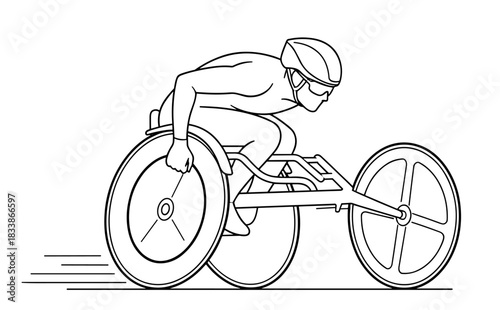 Paralympic racer in specialized wheelchair