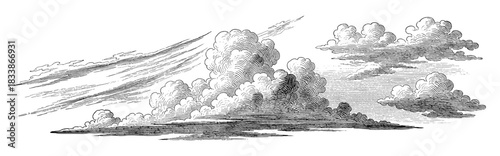 Vintage illustration of clouds