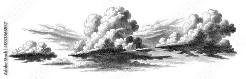 Vintage illustration of clouds