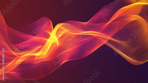 Abstract fiery flowing lines on a dark background