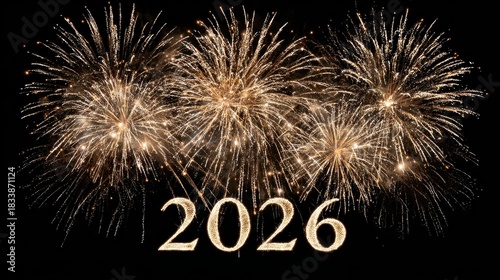 Fireworks with the number on it