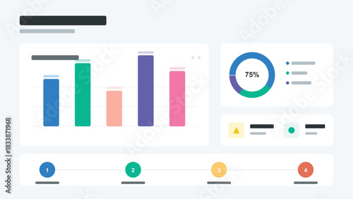 Dashboard screen analytics design with data visualization