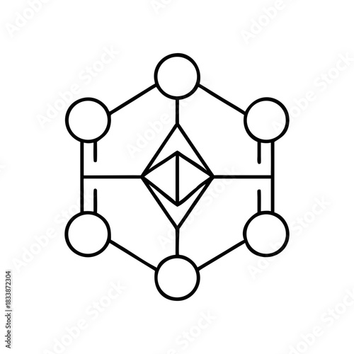 Geometric design featuring circles and diamond shapes art on transparent background