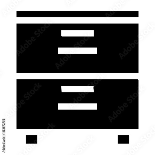 filing cabinet icon, business document storage
