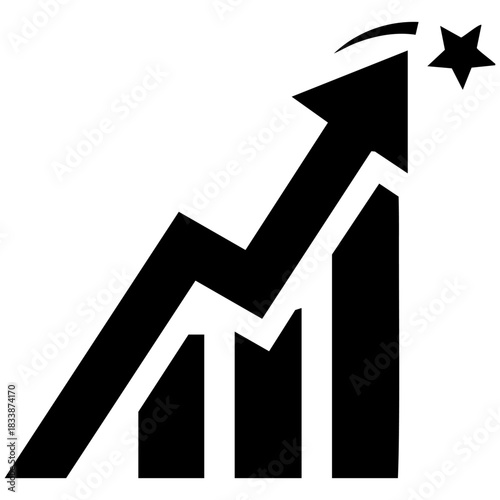 vector arrow growth icon, business success symbol