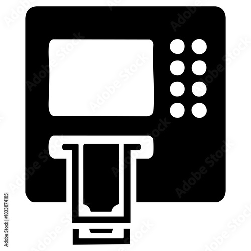 vector ATM machine icon, cash withdrawal concept