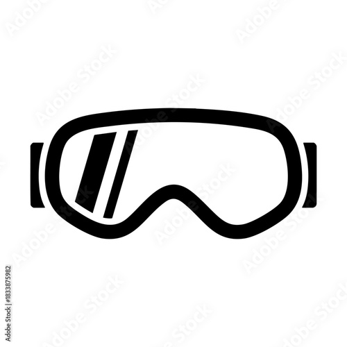 vector snow goggles icon, winter sports accessory