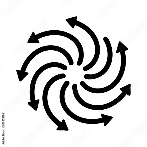 vector wind gust icon, cold winter wind