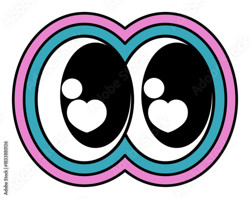 Eyes with Hearts Sticker