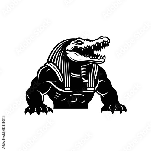 Muscular Crocodile Mascot Wearing Suspender Shirt and Loreal Product Flow in Vienna Saloon.jpg