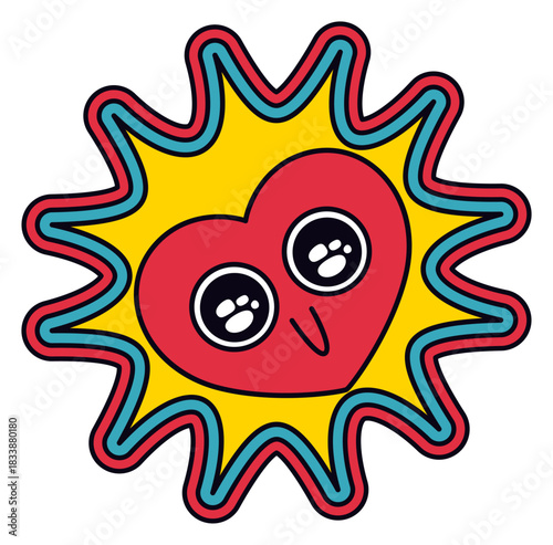 Whimsical Heart Sticker