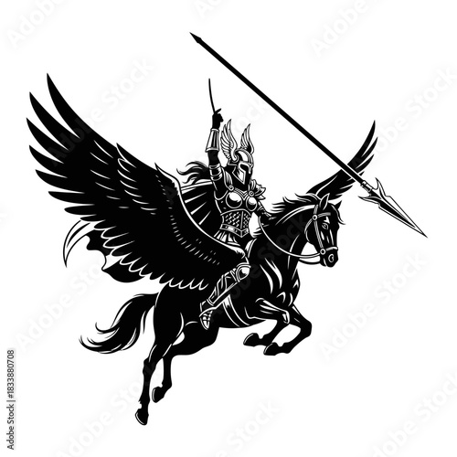 Saint George Slaying Dragon Horseman Logo Symbol Icon Black and White.jpg