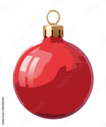Christmas Ornament in red Isolated Background, Cut Out