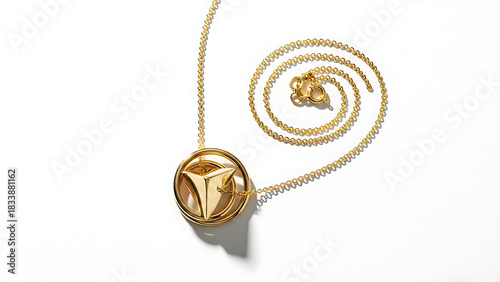 Minimalist Modern Gold Geometric Necklace Jewelry Flat Lay