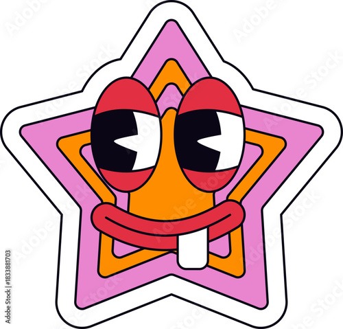 Groovy Star Sticker