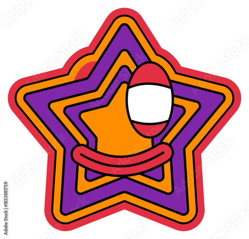 Groovy Star Sticker