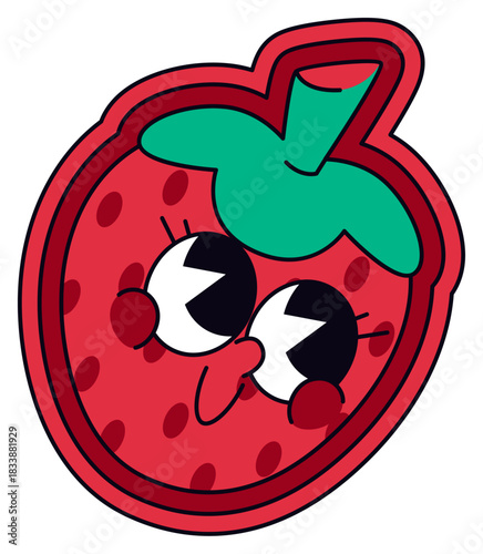 Shy Strawberry Sticker