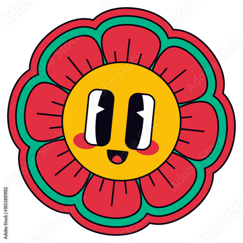 Hippie Flower Sticker