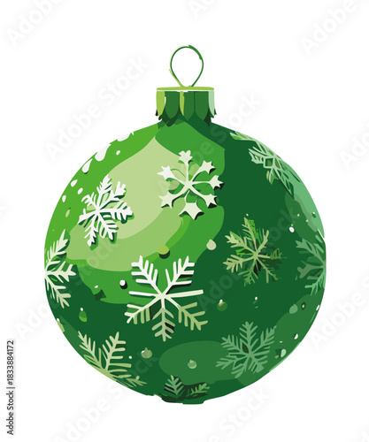 green christmas ball with muster texture vector graphic design