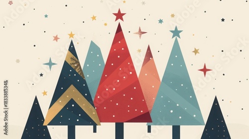Geometric minimalist Christmas poster